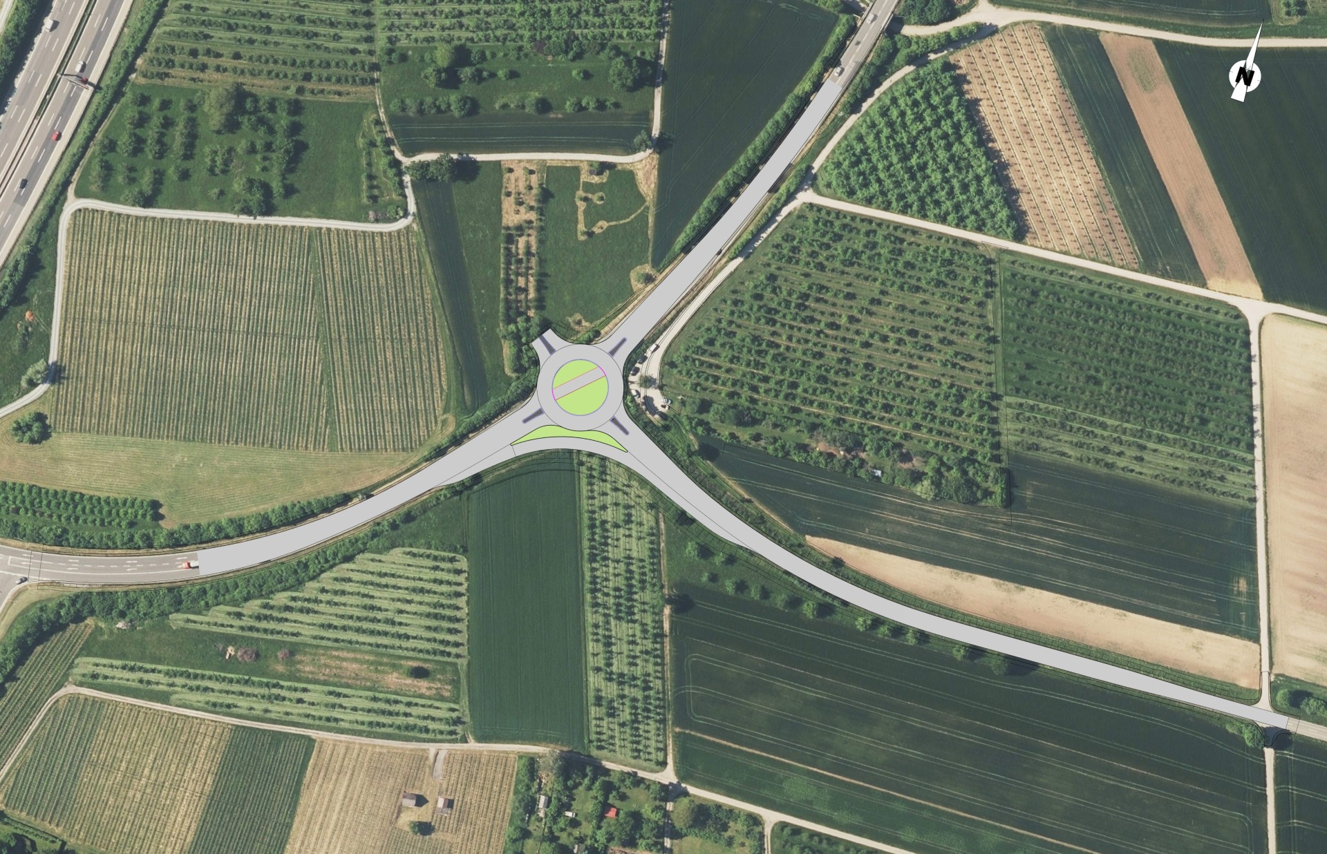 Lageplan Herstellung Kreisverkehrsplatz B 39a
