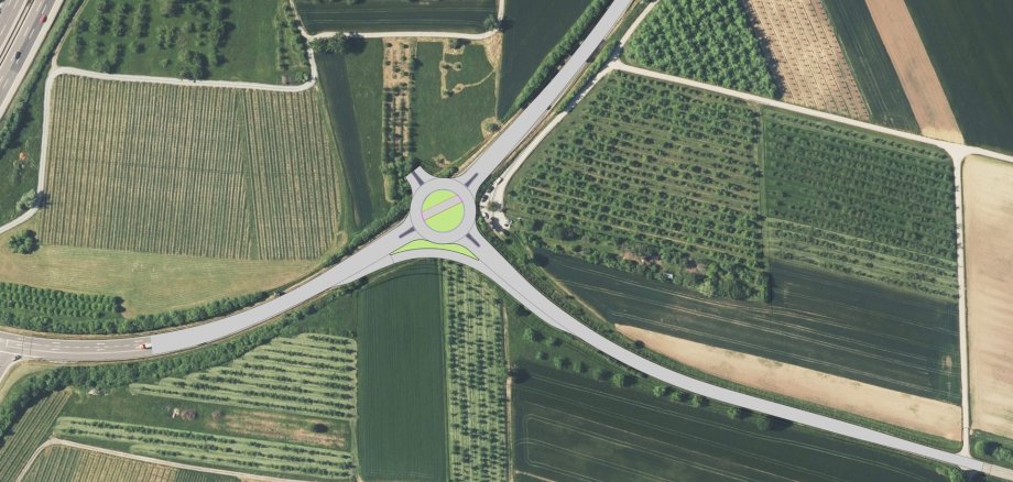 Lageplan Herstellung Kreisverkehrsplatz B 39a